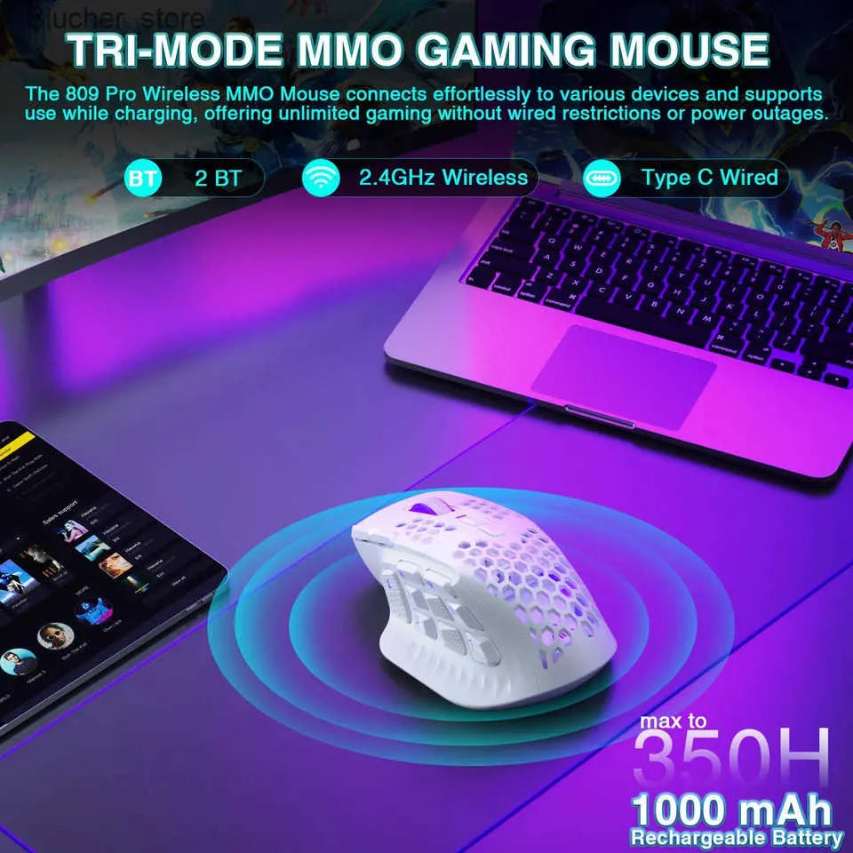 🎮 SOLAKAKA SM809 Pro RGB Wireless MMO Gaming Mouse
